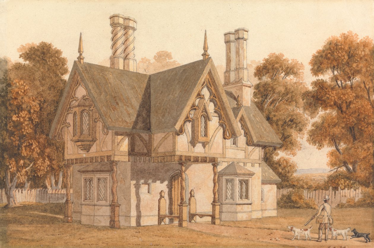 Desenho para a casa de campo do guarda-jogos de George Pyne