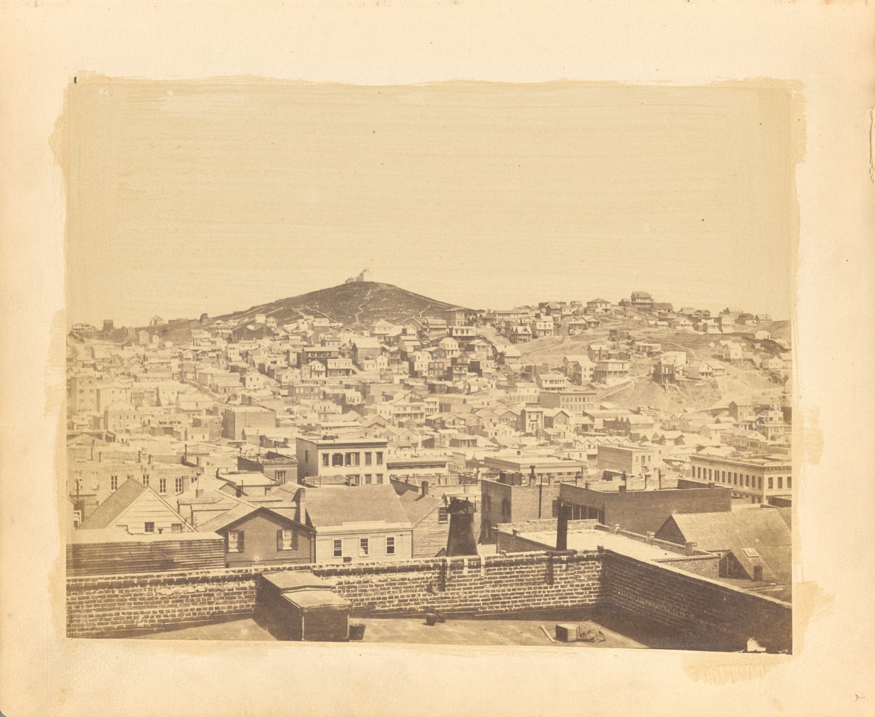 Vista para Stockton Street e Telegraph Hill, tirada da esquina das ruas Stockton e Sacramento. de George R. Fardon