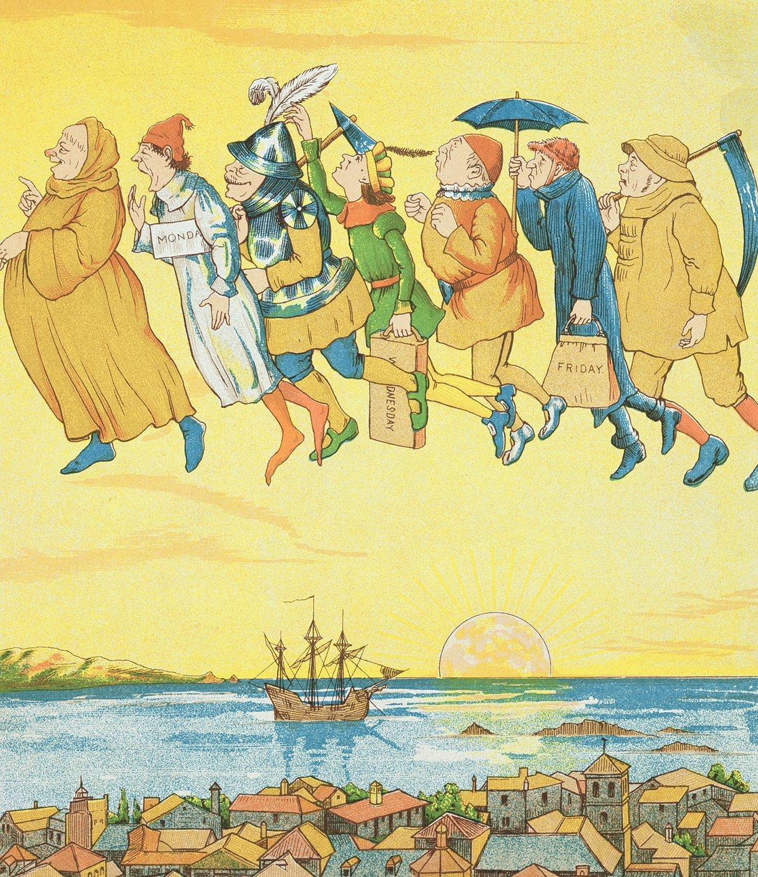 Dias da semana, ilustração de Rumpelstiltskin de George R. Halkett
