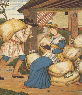 A Princesa Leitura de Rumpelstiltskin (cor litho) de George R. Halkett