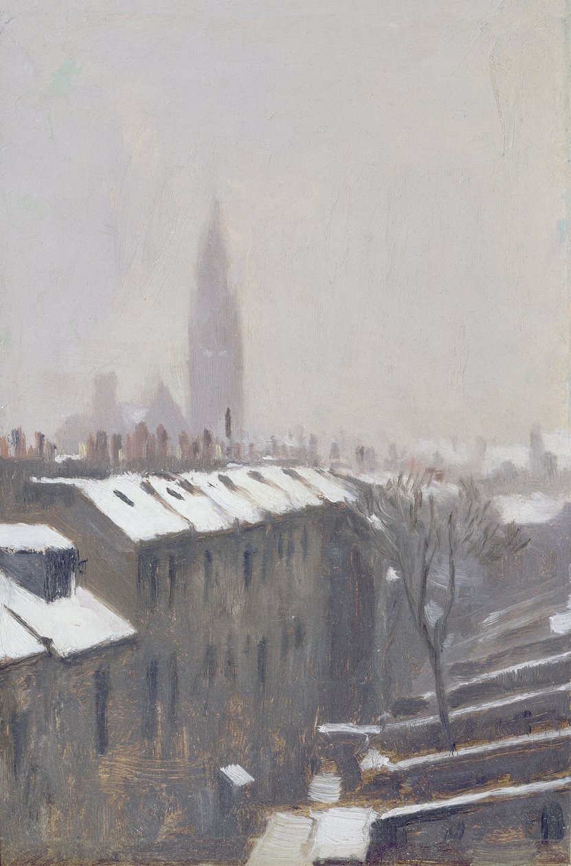 Duke Street sob Snow, Edimburgo, 1870 de George Reid
