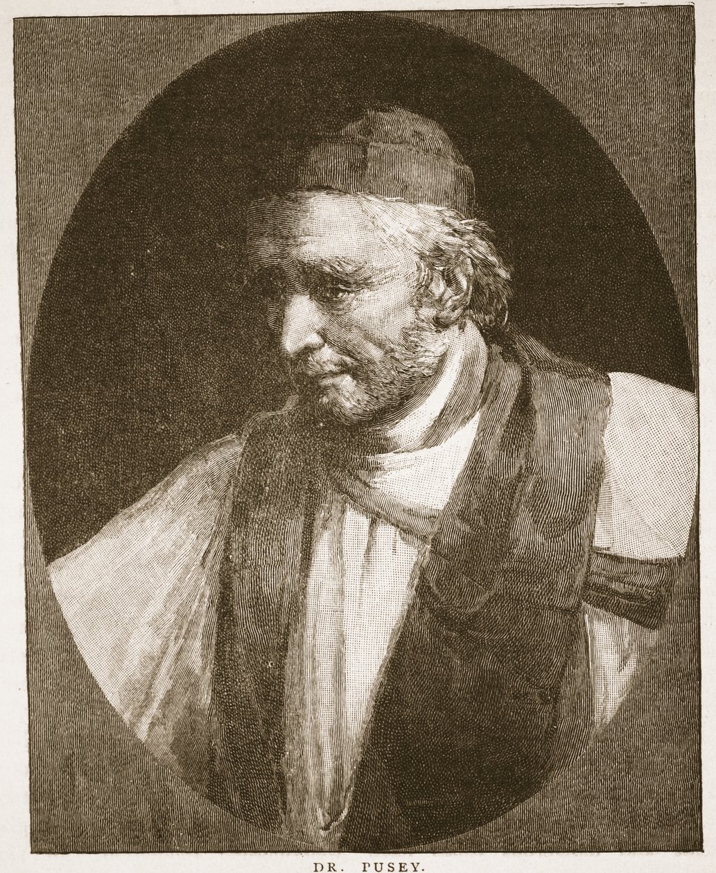 Dr. Pusey, ilustração de "A Igreja da Inglaterra: Uma História para o Povo" por HDM Spence-Jones, pub. c.1910 (foto sépia) de George Richmond