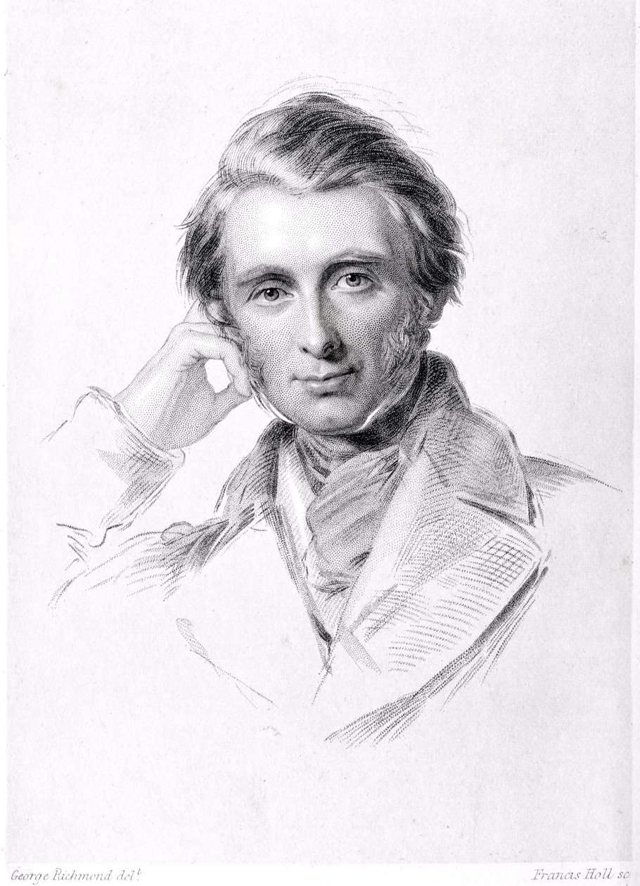 Retrato de John Ruskin (1819-1900) gravado por Francis Holl (1815-84) de George Richmond