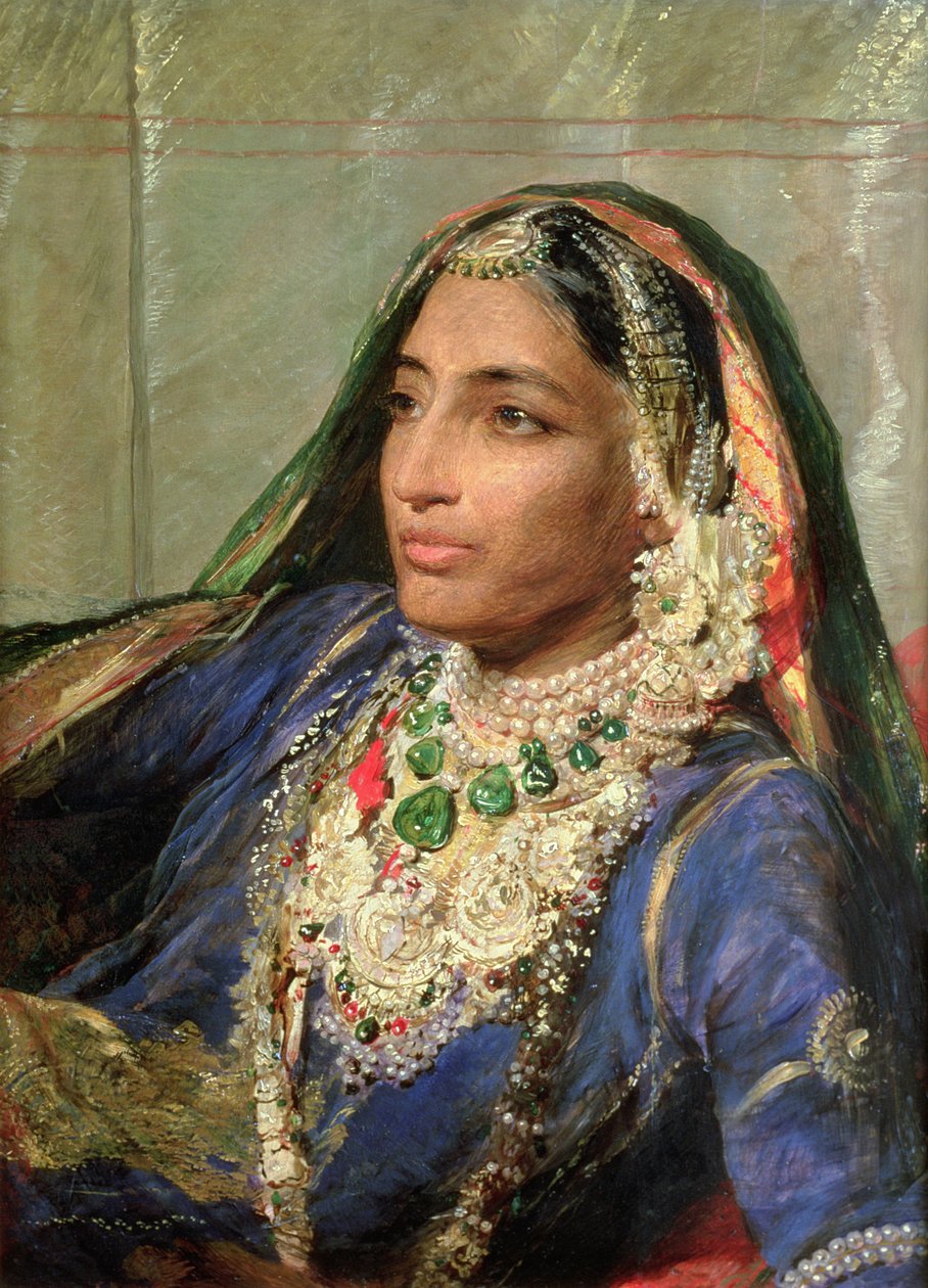 Retrato de Rani Jindan Singh, em um sari indiano de George Richmond