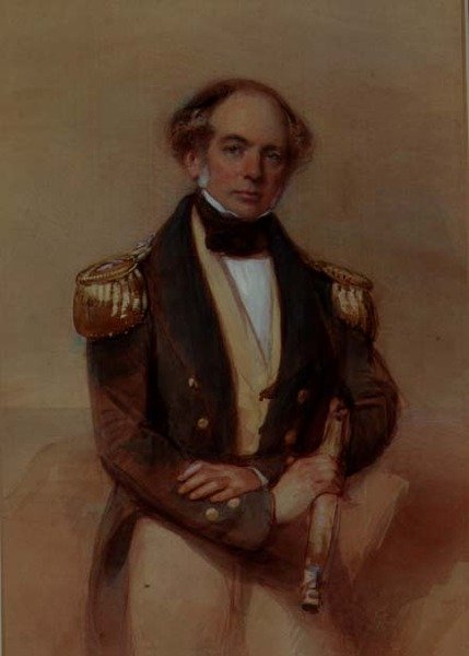 Retrato de um Capitão (aguarela) de George Richmond