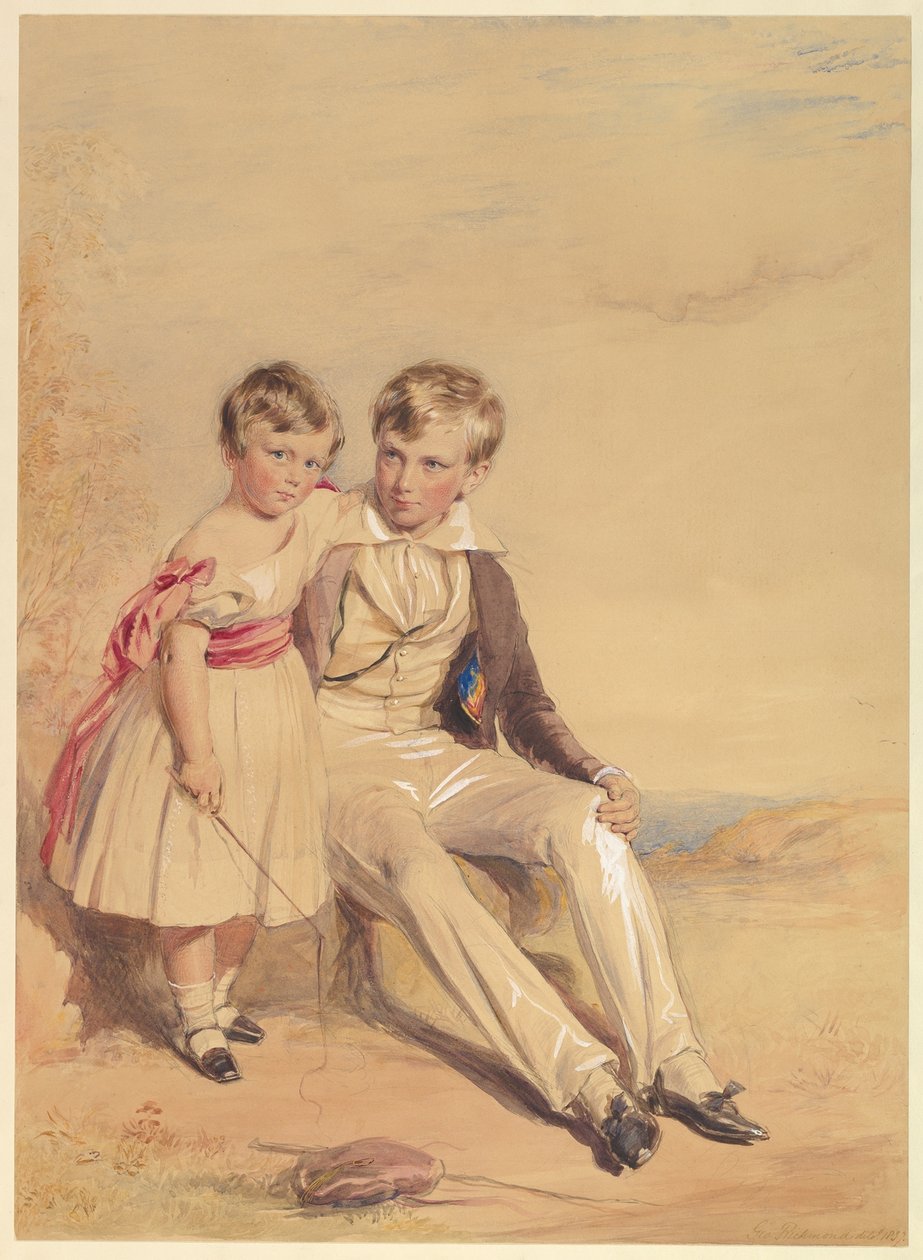 Retrato de duas crianças de George Richmond