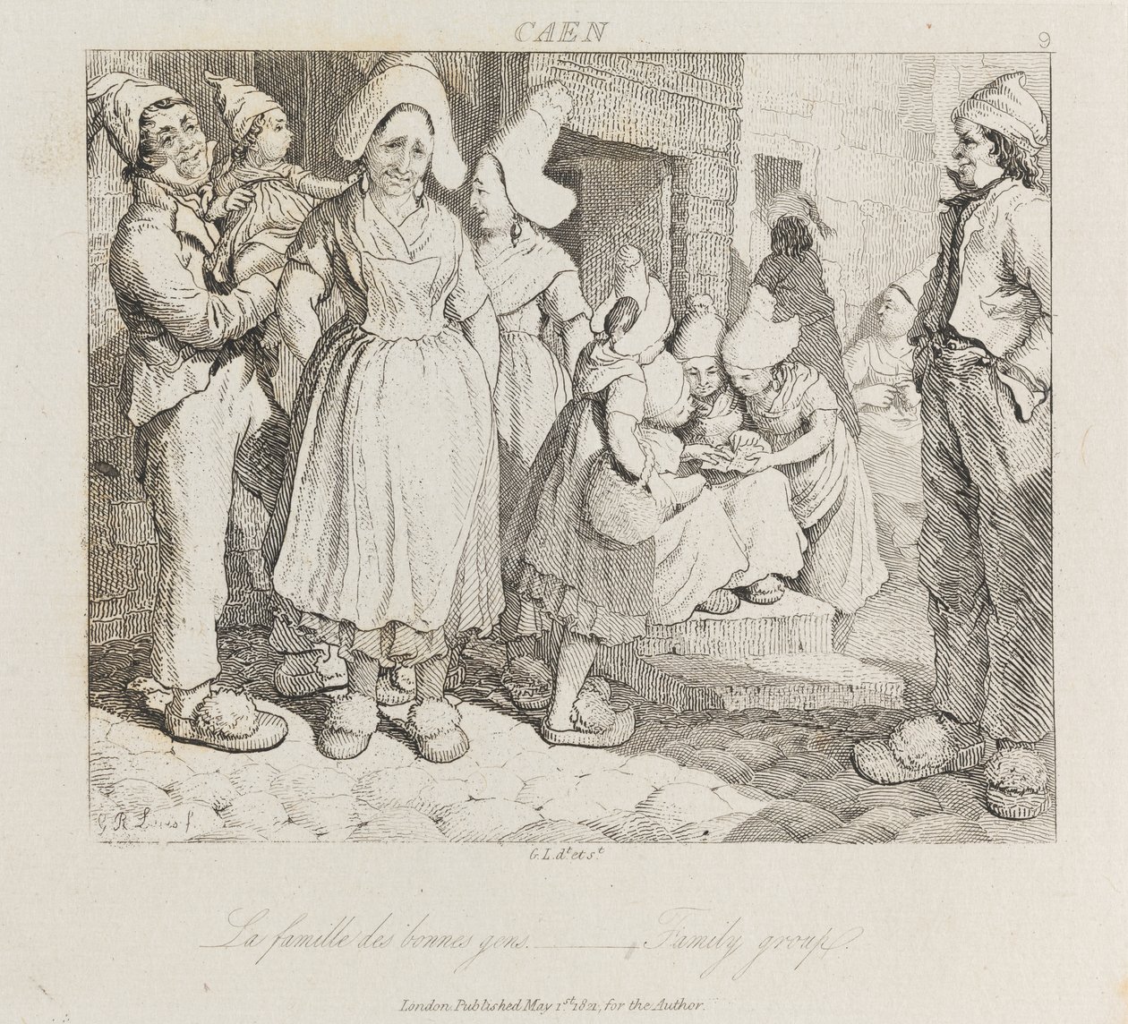 Family Group, Caen, c.1821 (gravura) de George Robert Lewis