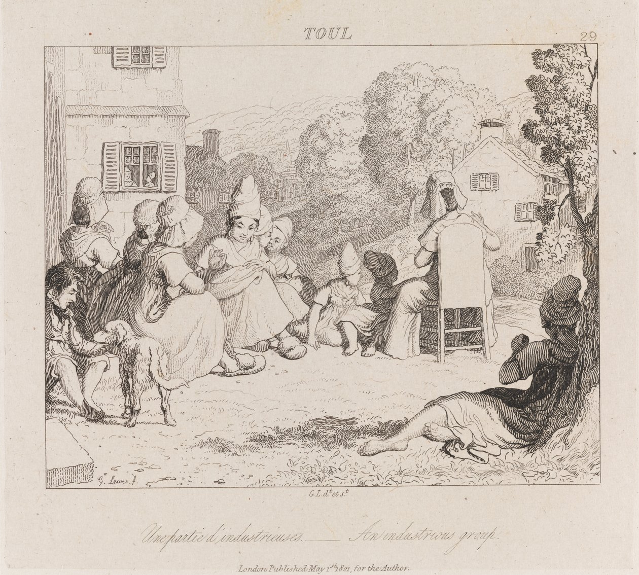 Grupo Industrious, Toul, c.1821 (gravura) de George Robert Lewis