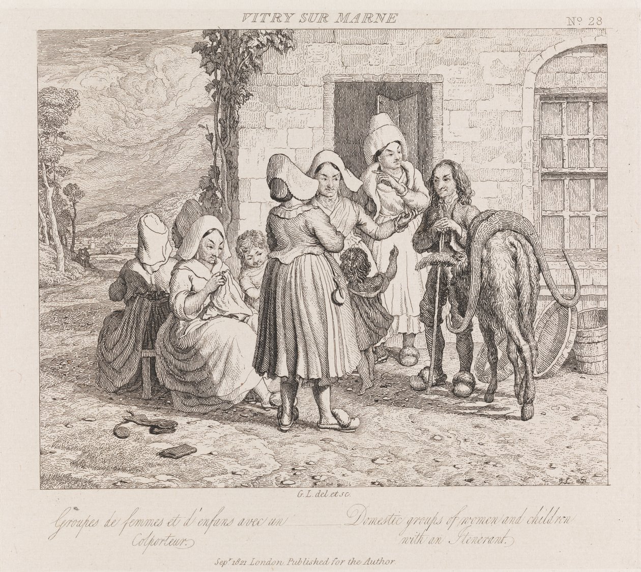 Itinerante, Vitry Sur Marne, c.1821 (gravura) de George Robert Lewis