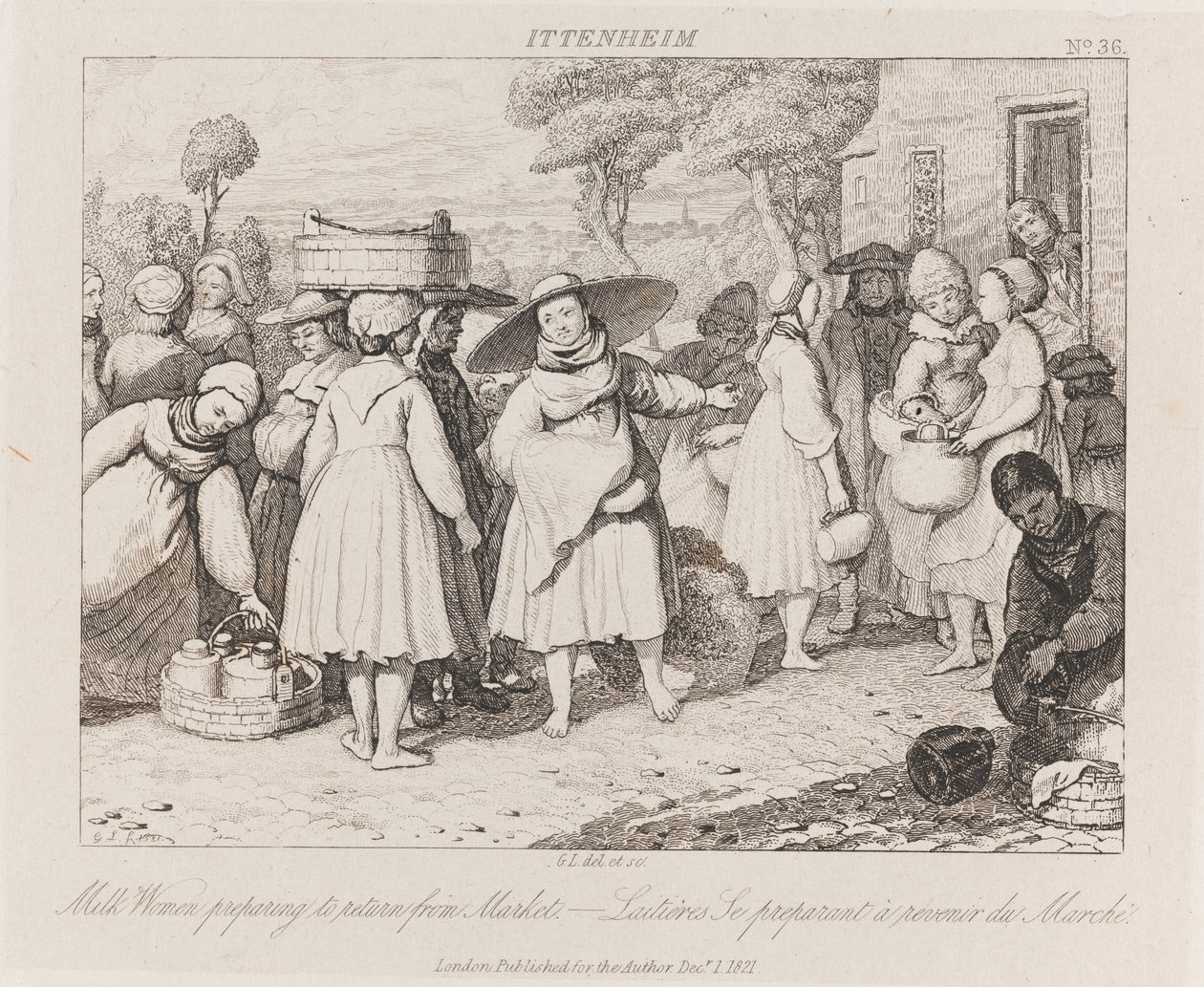 Milk Women, Ittenheim, c.1821 (gravura) de George Robert Lewis