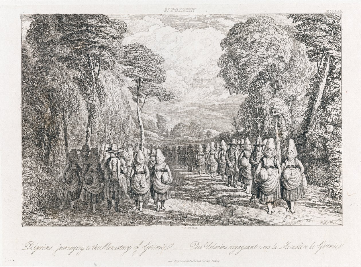 St. Polten - Pilgrims, c.1821 (gravura) de George Robert Lewis