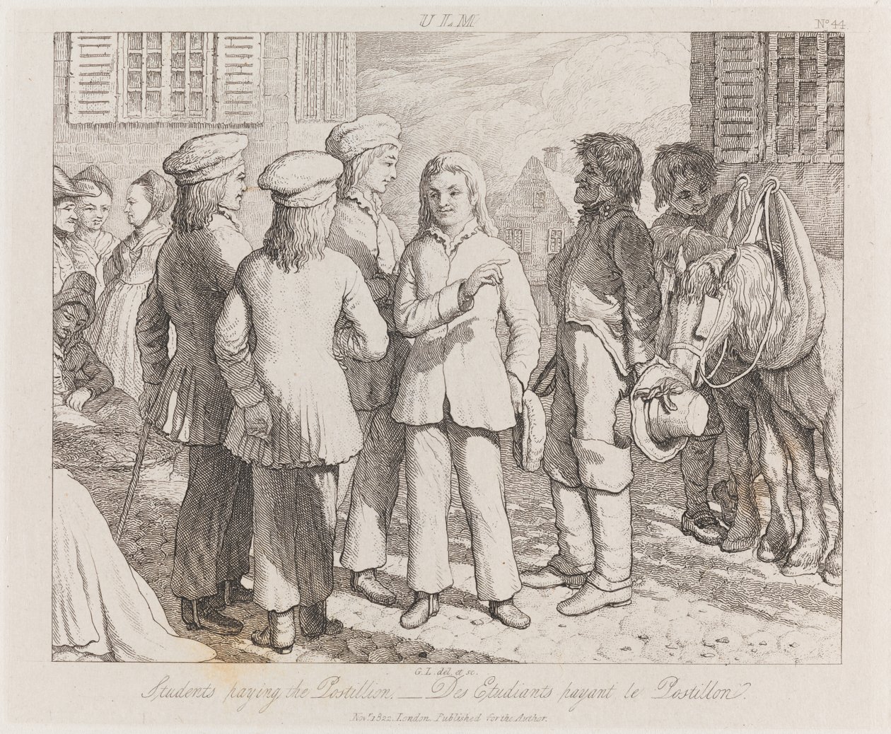 Estudantes, Ulm, c.1821 (gravura) de George Robert Lewis