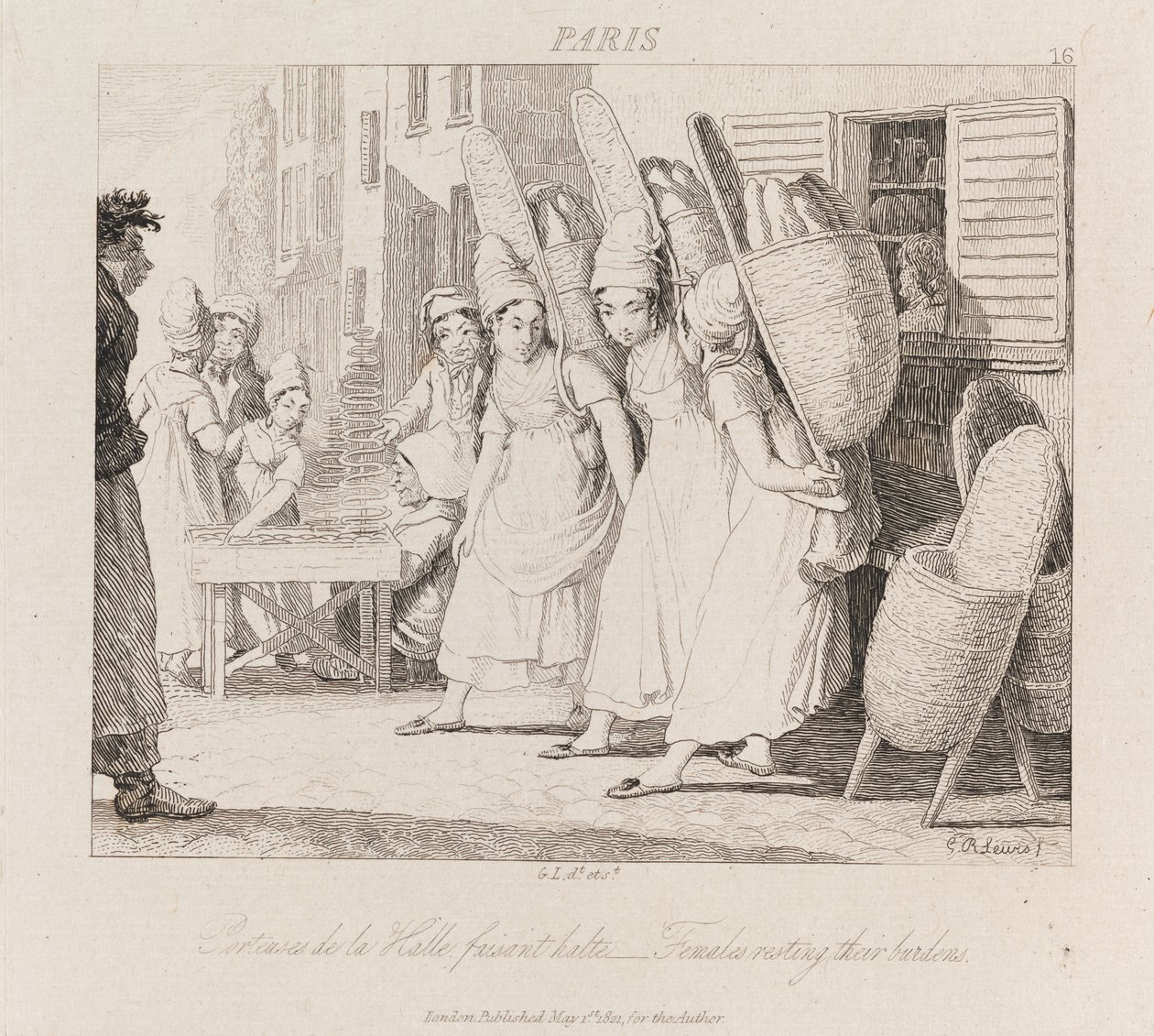 Mulheres Descansando, Paris, c.1821 (gravura) de George Robert Lewis
