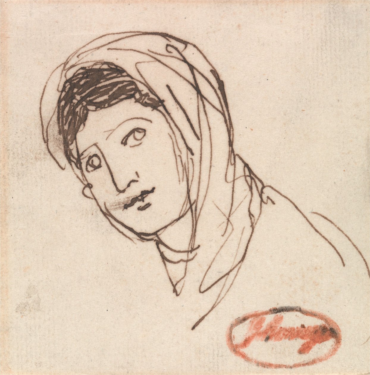 Uma cabeça feminina de George Romney