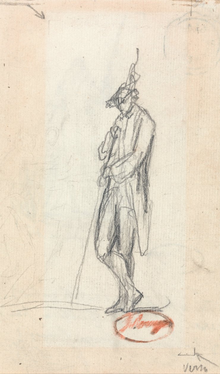 Uma figura masculina de pé de George Romney