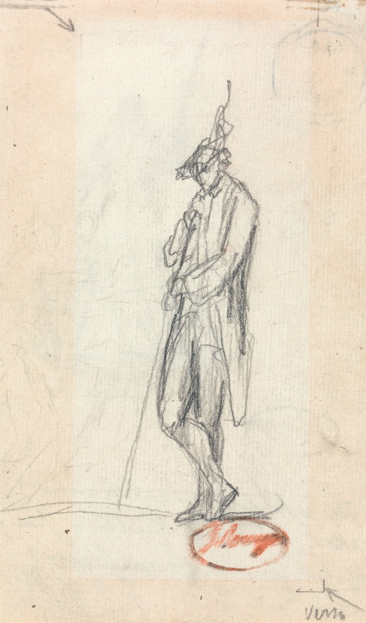 Uma figura masculina em pé de George Romney