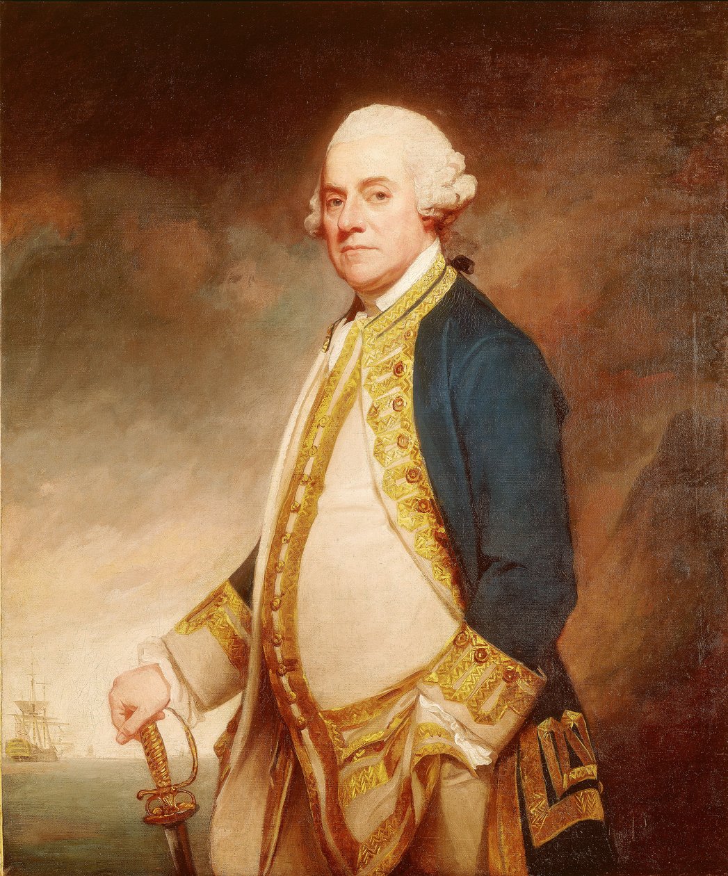 Almirante Sir Charles Hardy (cerca de 1716-1780) de George Romney