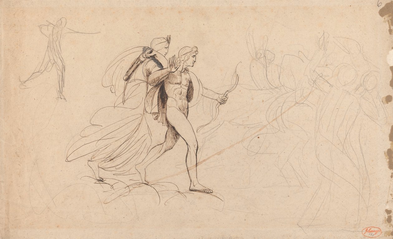 Apolo e Diana para "A Destruição dos Filhos de Niobe" de George Romney