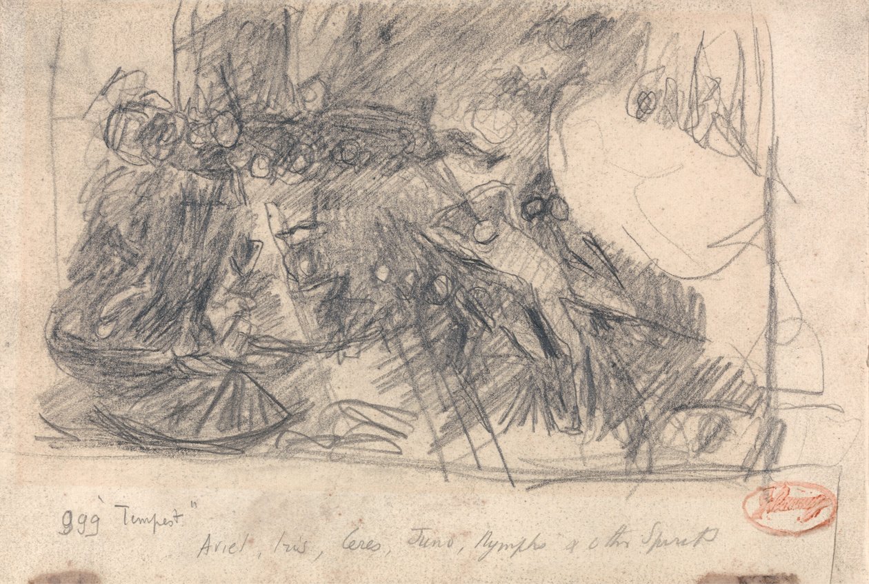 Estudo de figura, possivelmente Satanás a presidir o Inferno de George Romney