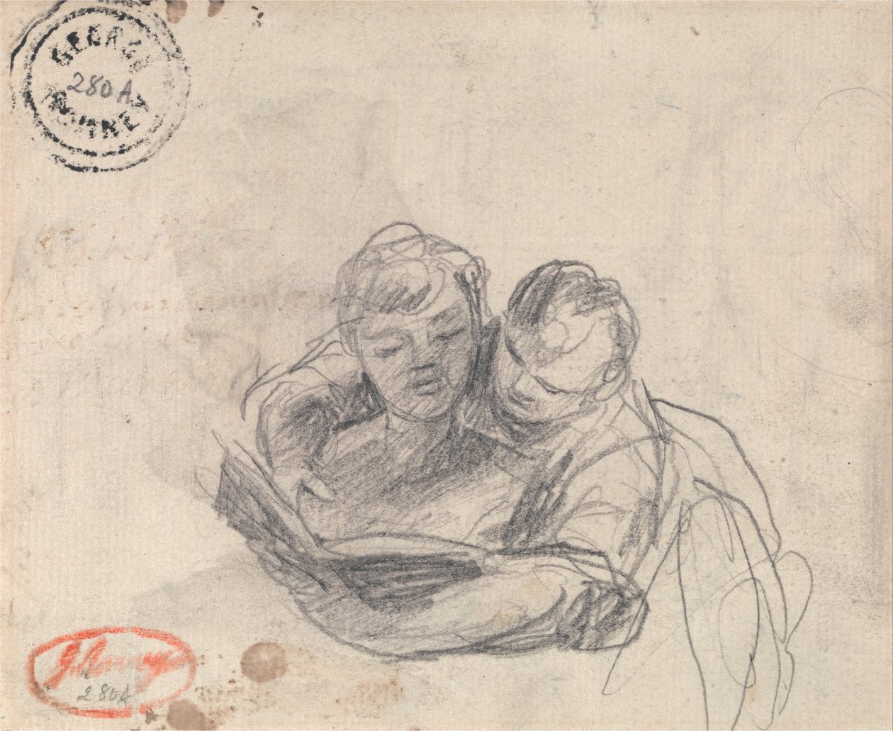 Casal a ler um livro de George Romney