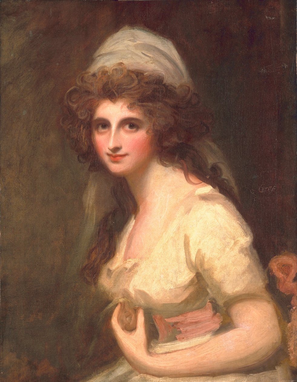 Emma Hart em um turbante branco, c.1791 de George Romney