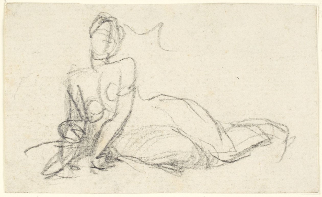 Figura feminina sentada no chão de George Romney