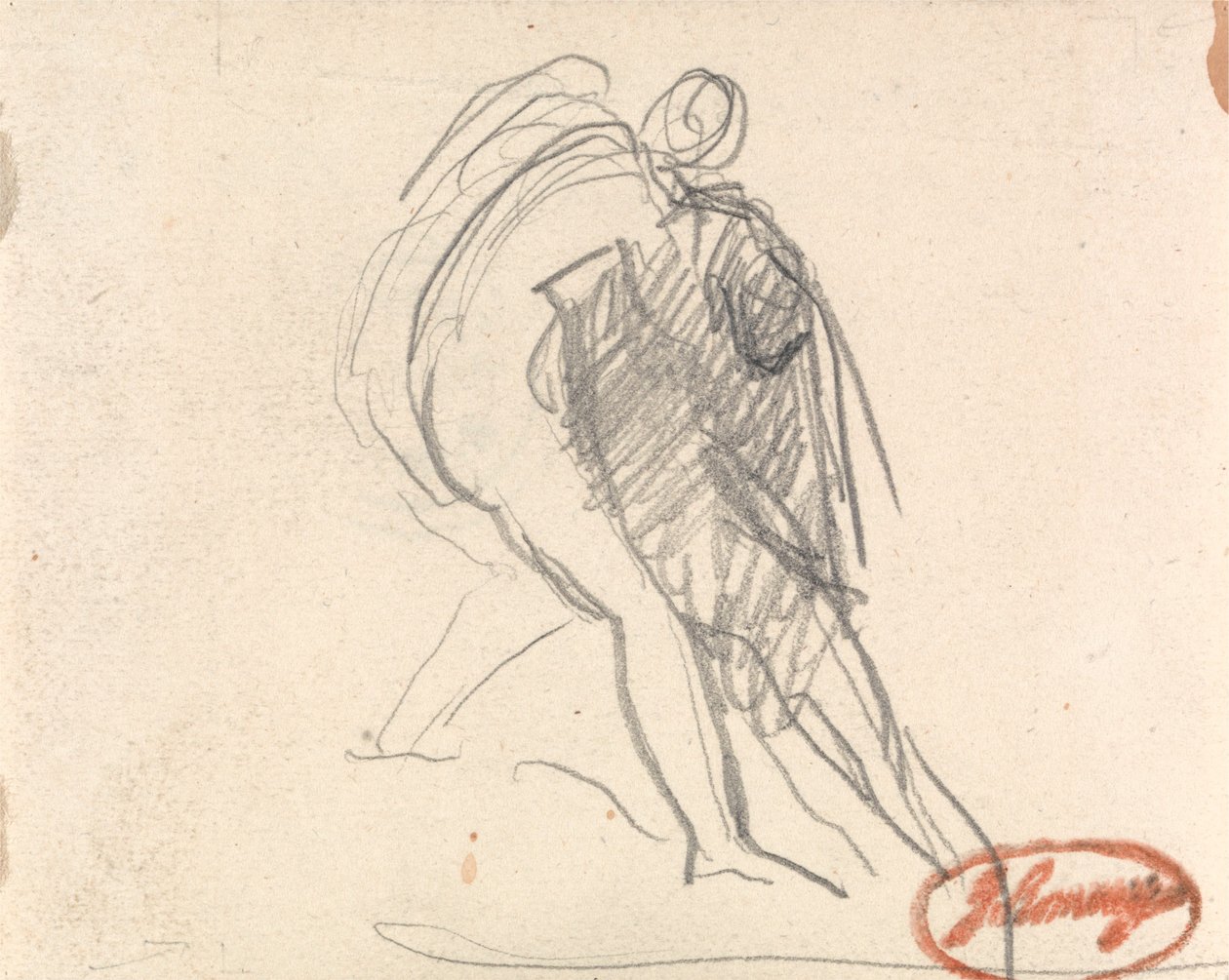 Figura a apoiar uma pessoa que está a desmaiar de George Romney