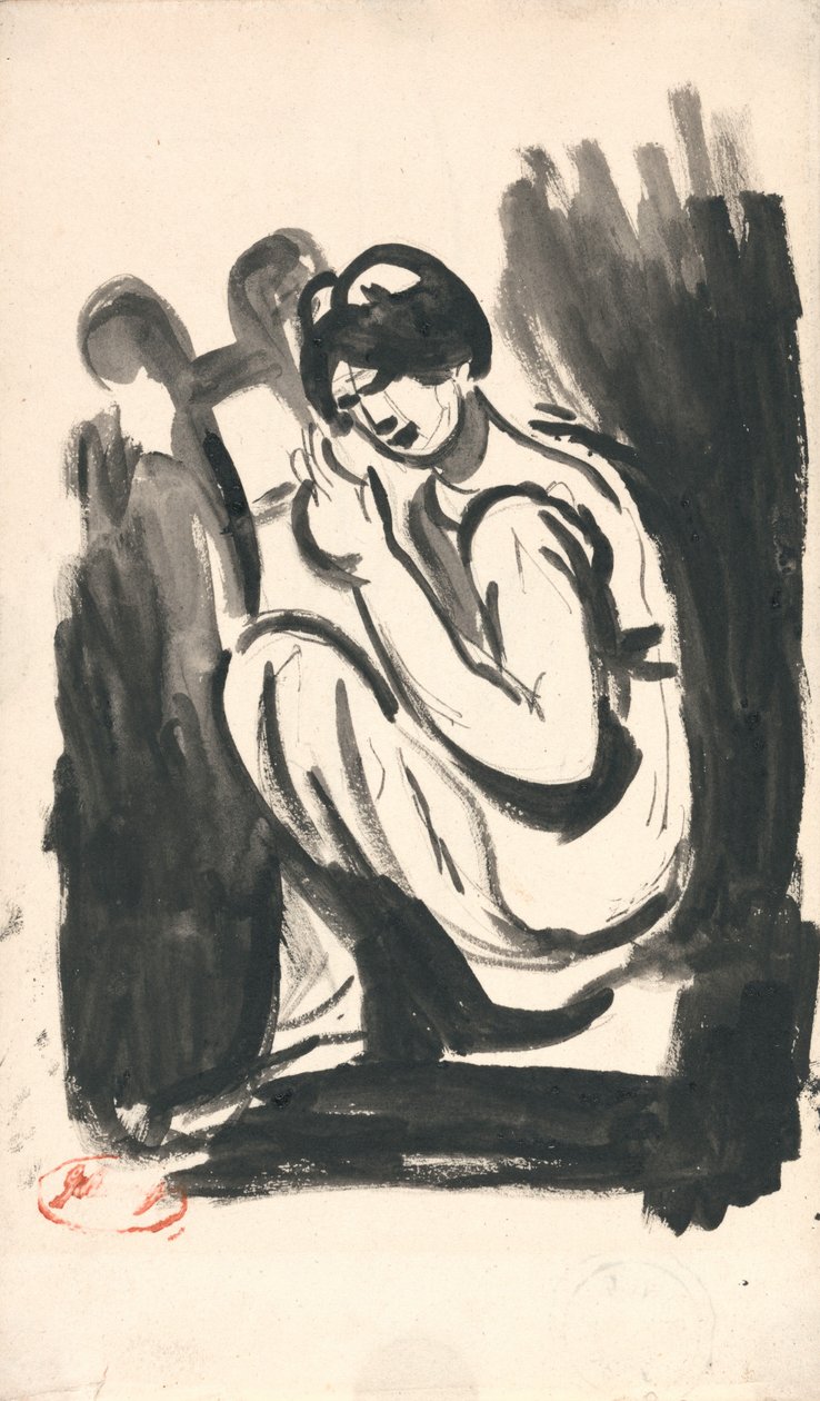 Menina a tocar lira de George Romney