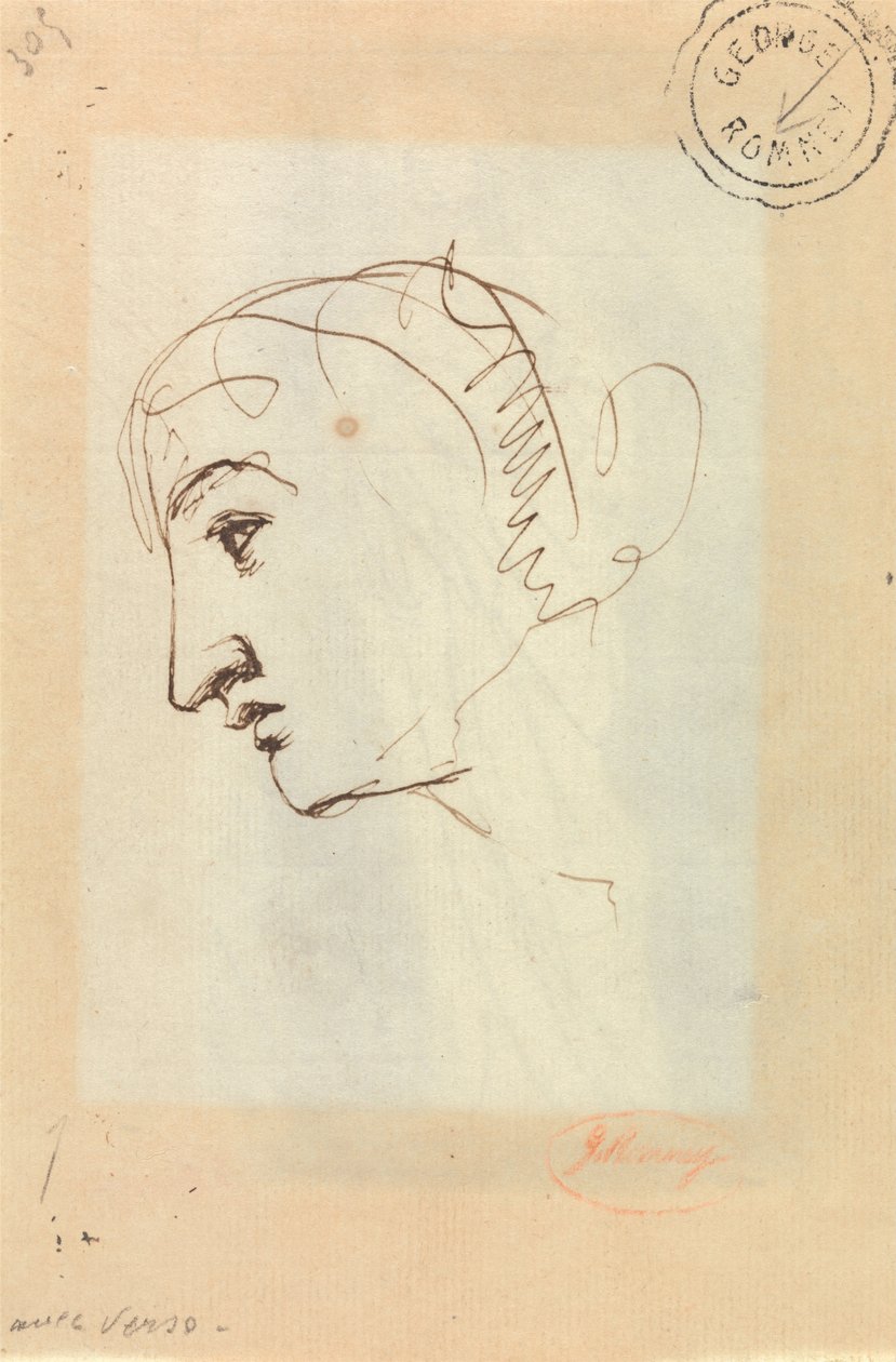 Cabeça em perfil de George Romney