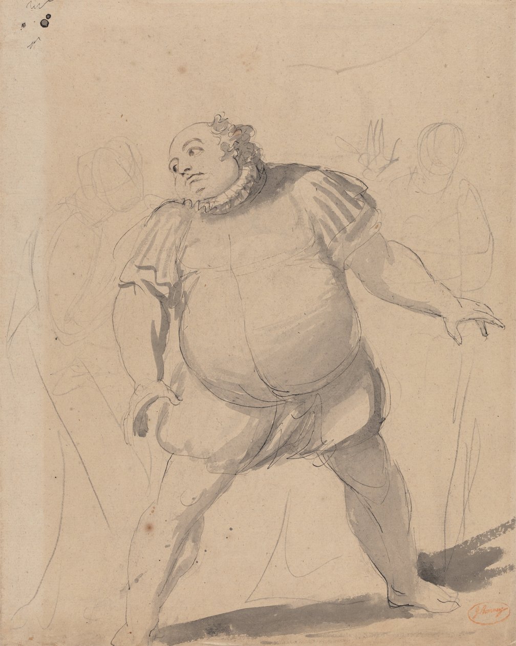 John Henderson no papel de Falstaff de George Romney