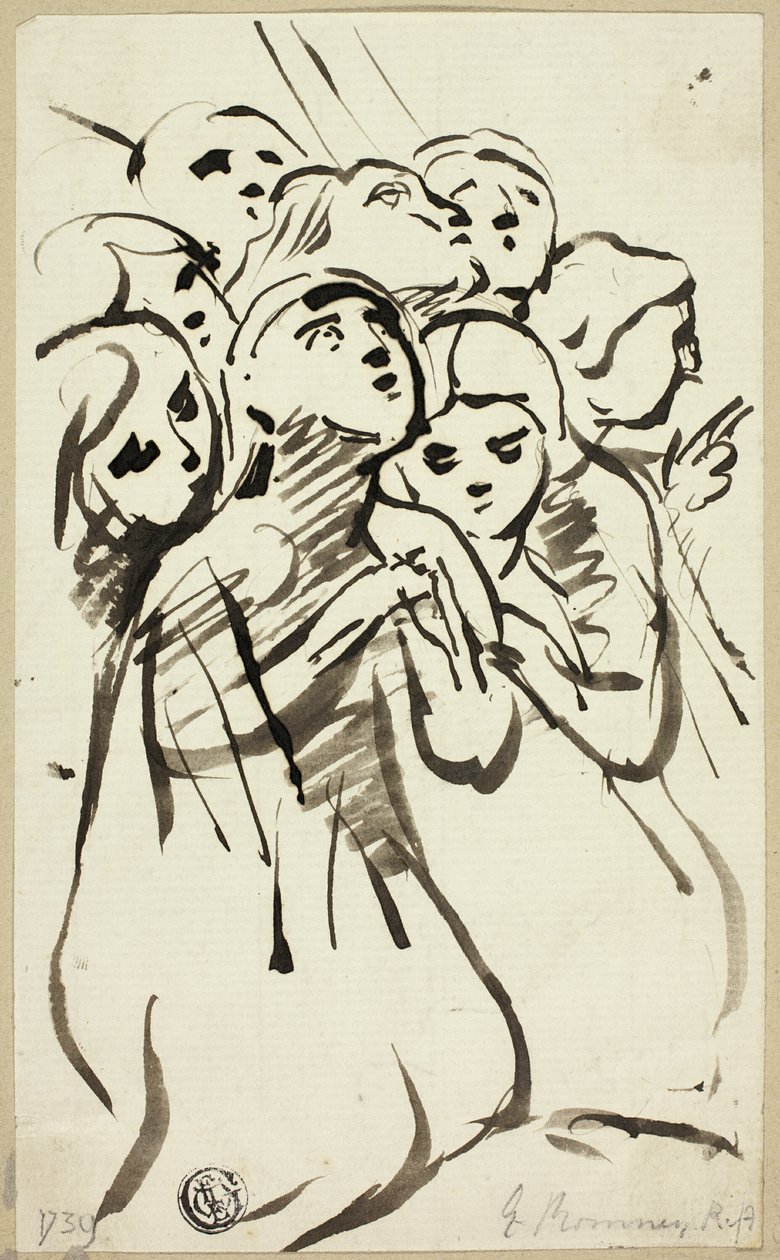 Figuras ajoelhadas amontoadas de George Romney
