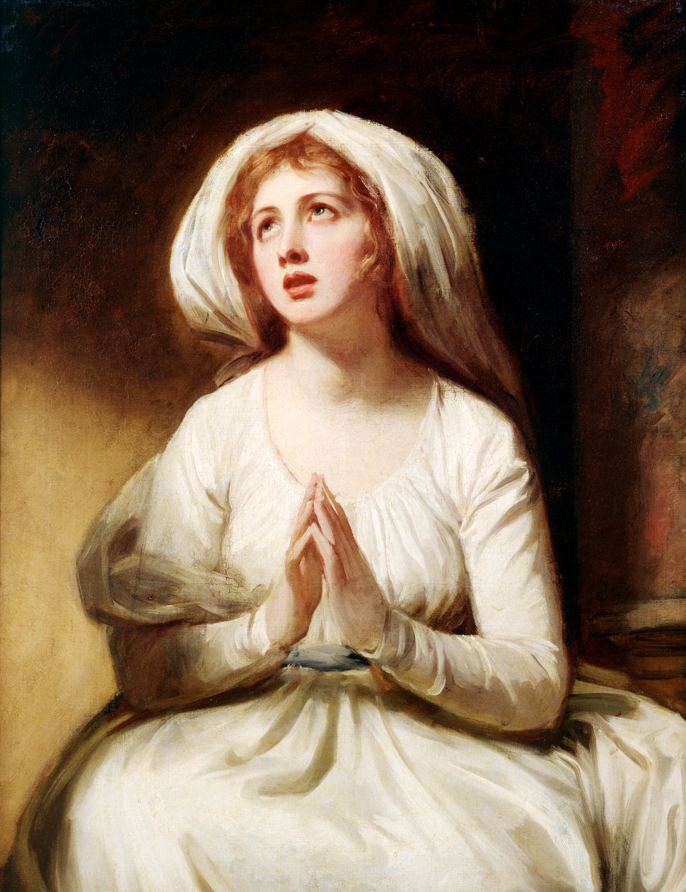 Lady Hamilton at Prayer, c.1782-86 (óleo sobre tela) de George Romney