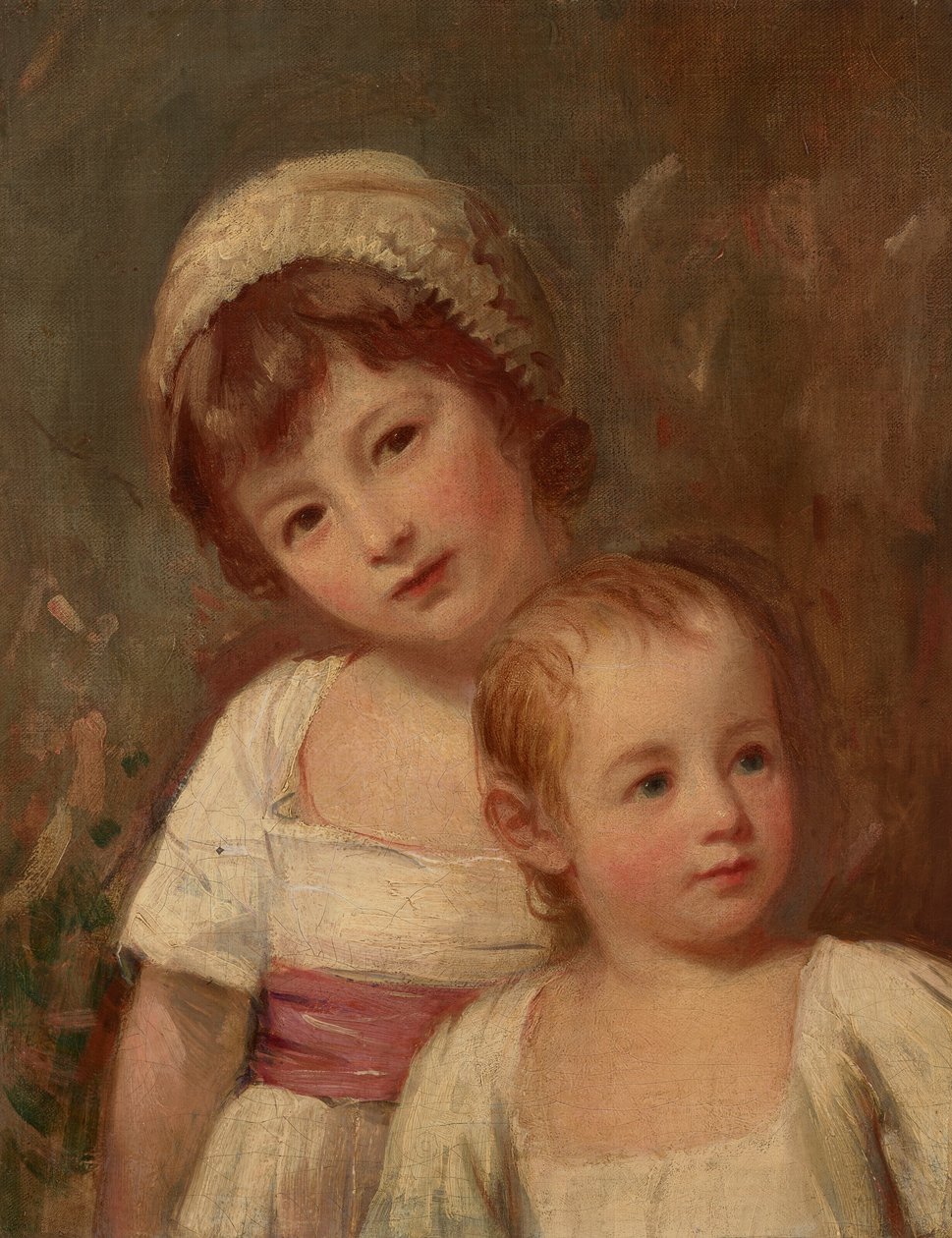 Retrato de duas crianças, a meio comprimento de George Romney