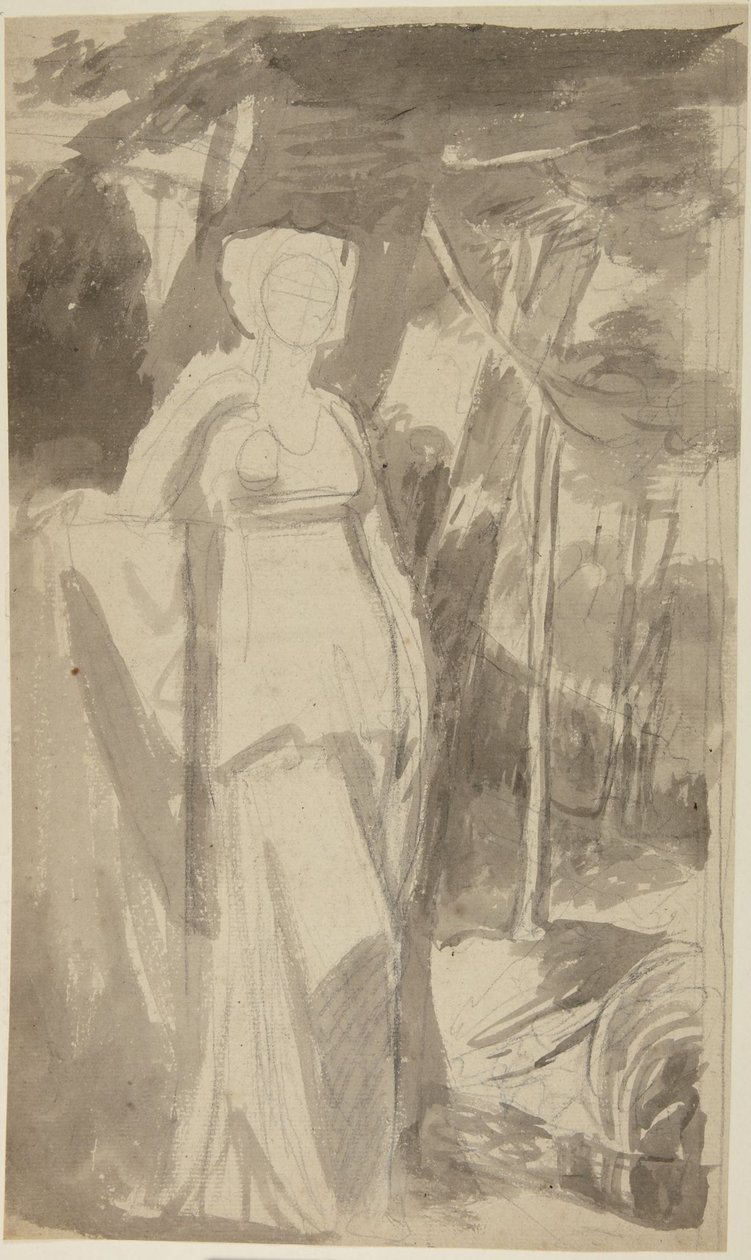 Estudo de retrato da Srta. Francis Woodley de George Romney