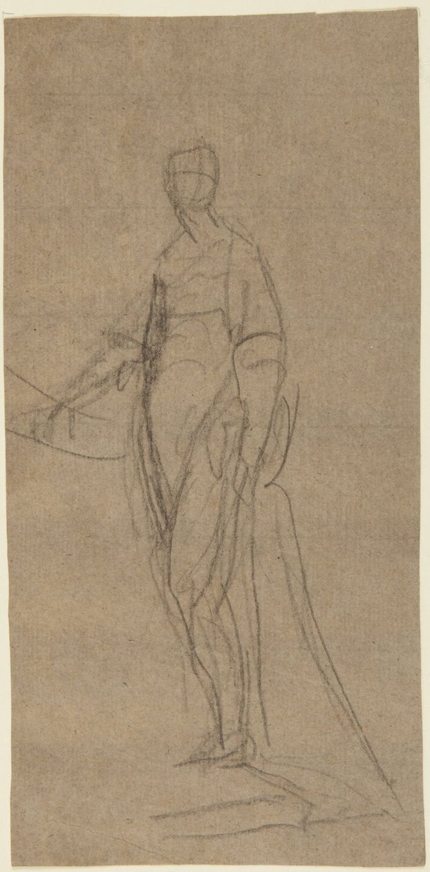 Estudo de retrato de uma mulher em pé de George Romney