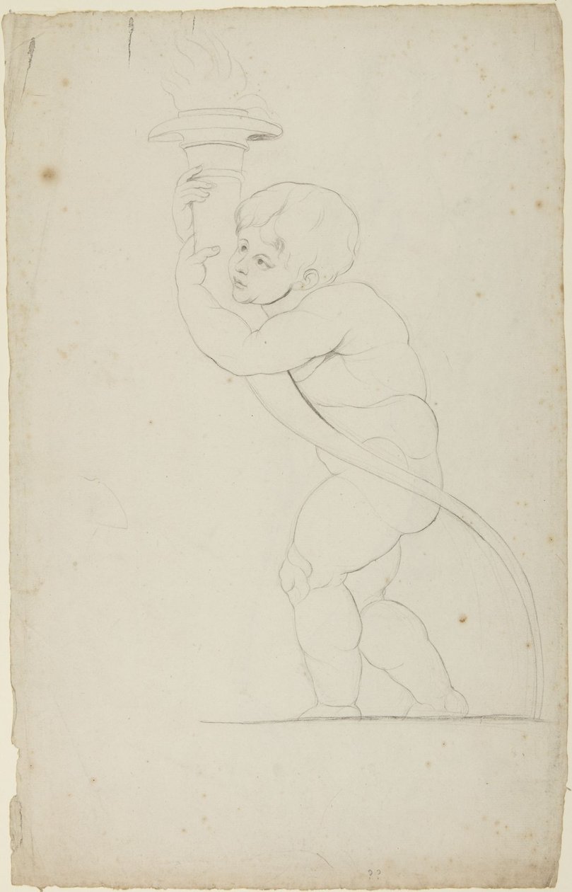 Putto a segurar uma tocha de George Romney