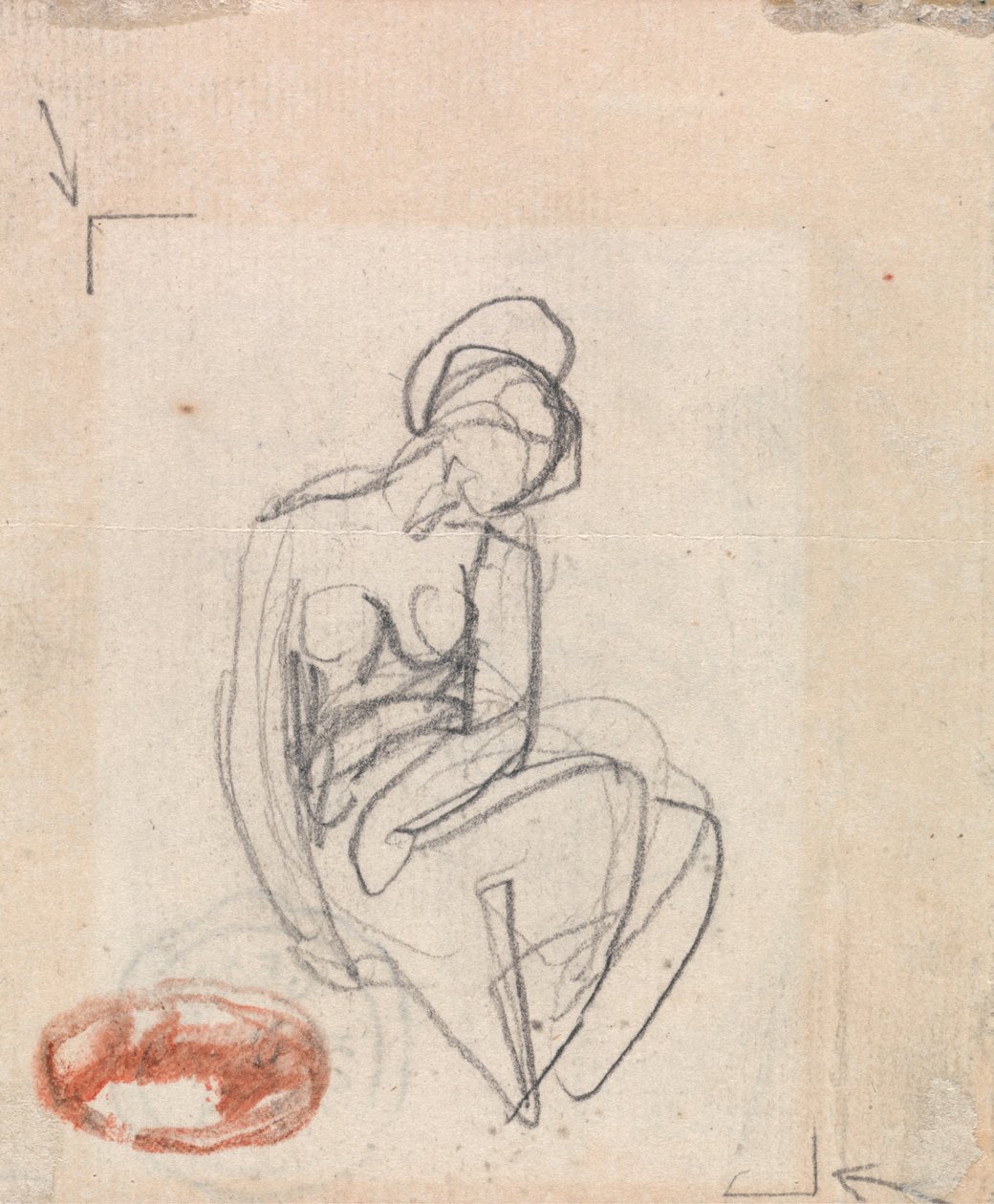 Nu feminino sentado de George Romney