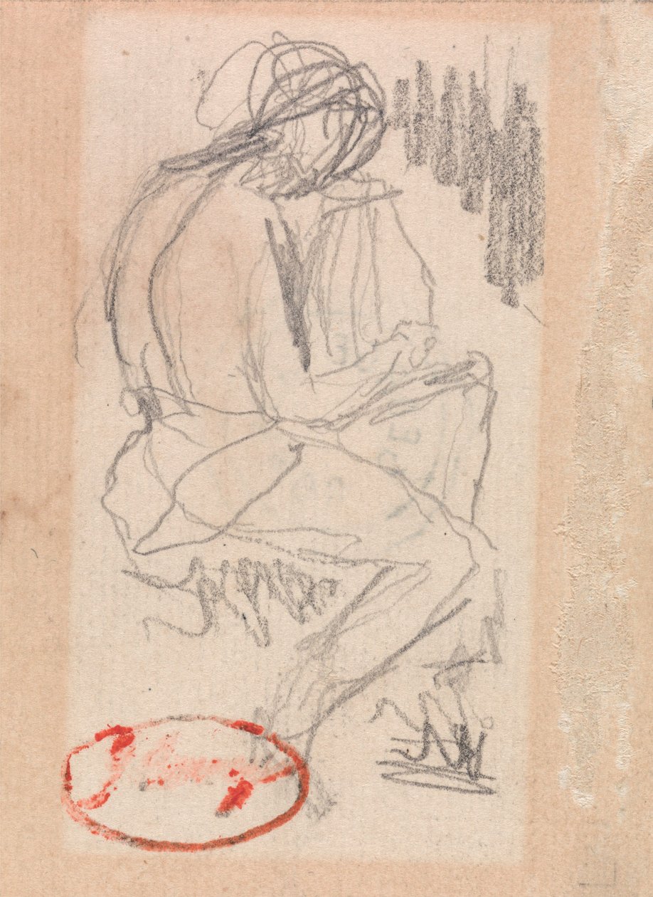 Figura sentada a tocar harpa de George Romney