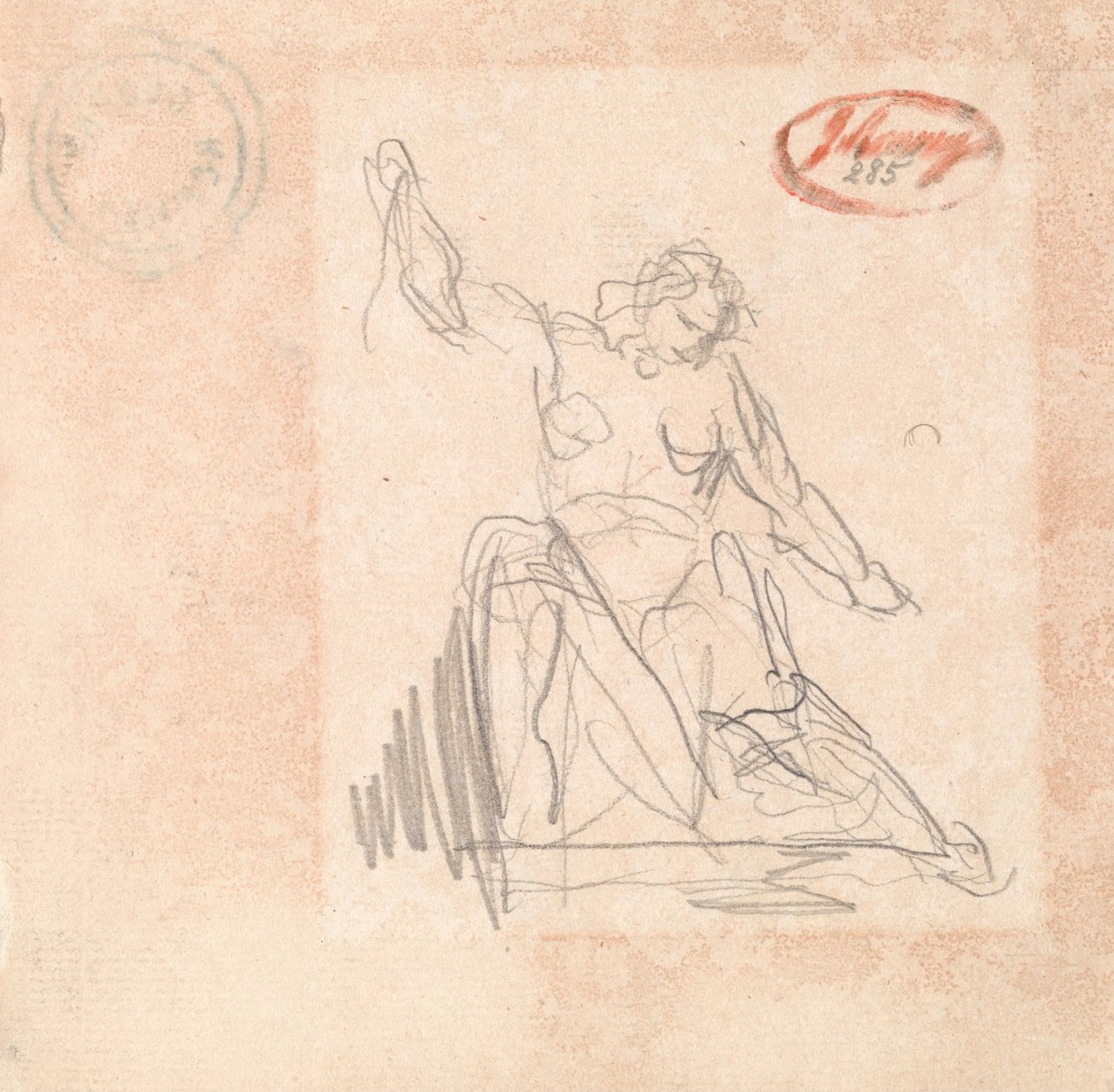 Figura sentada com o braço levantado de George Romney