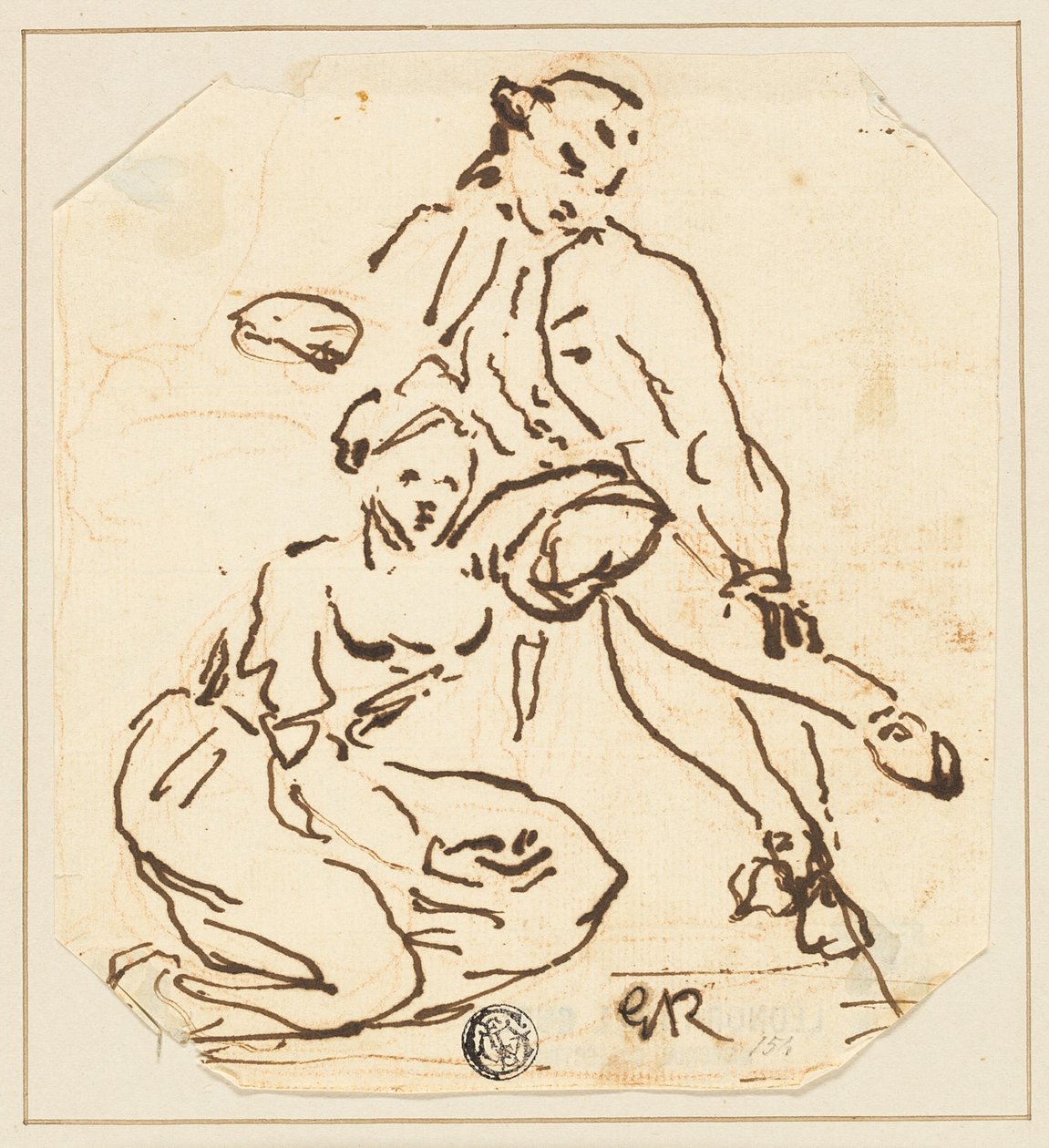 Homem e mulher sentados de George Romney