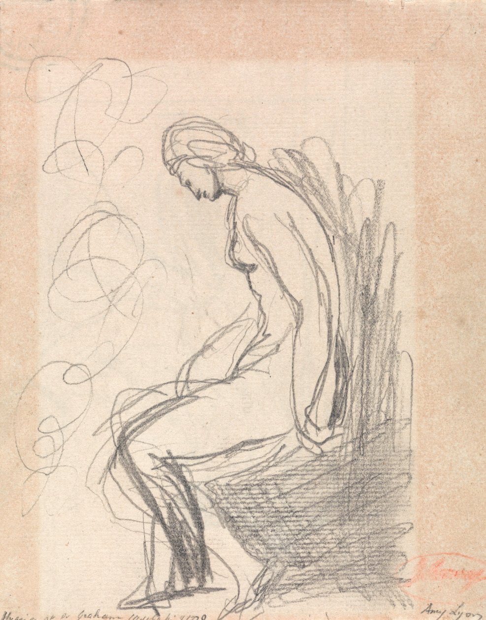 Mulher nua sentada de George Romney