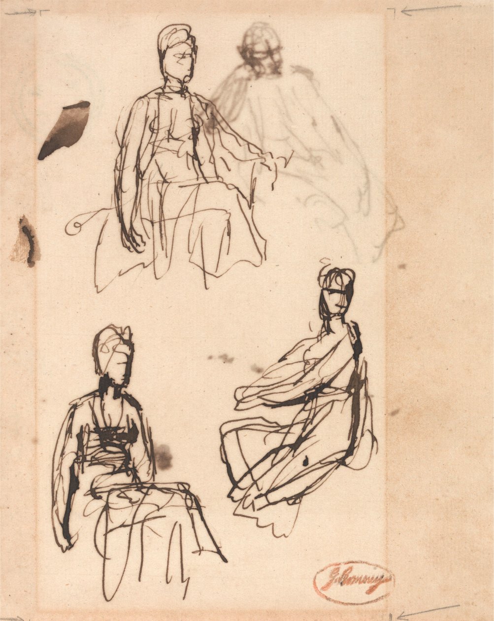 Mulher Sentada: Três Estudos de George Romney