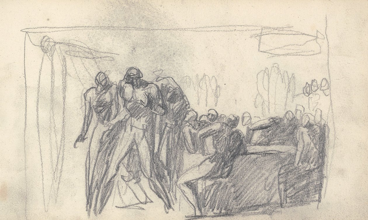 Desenho no caderno de esboços de George Romney