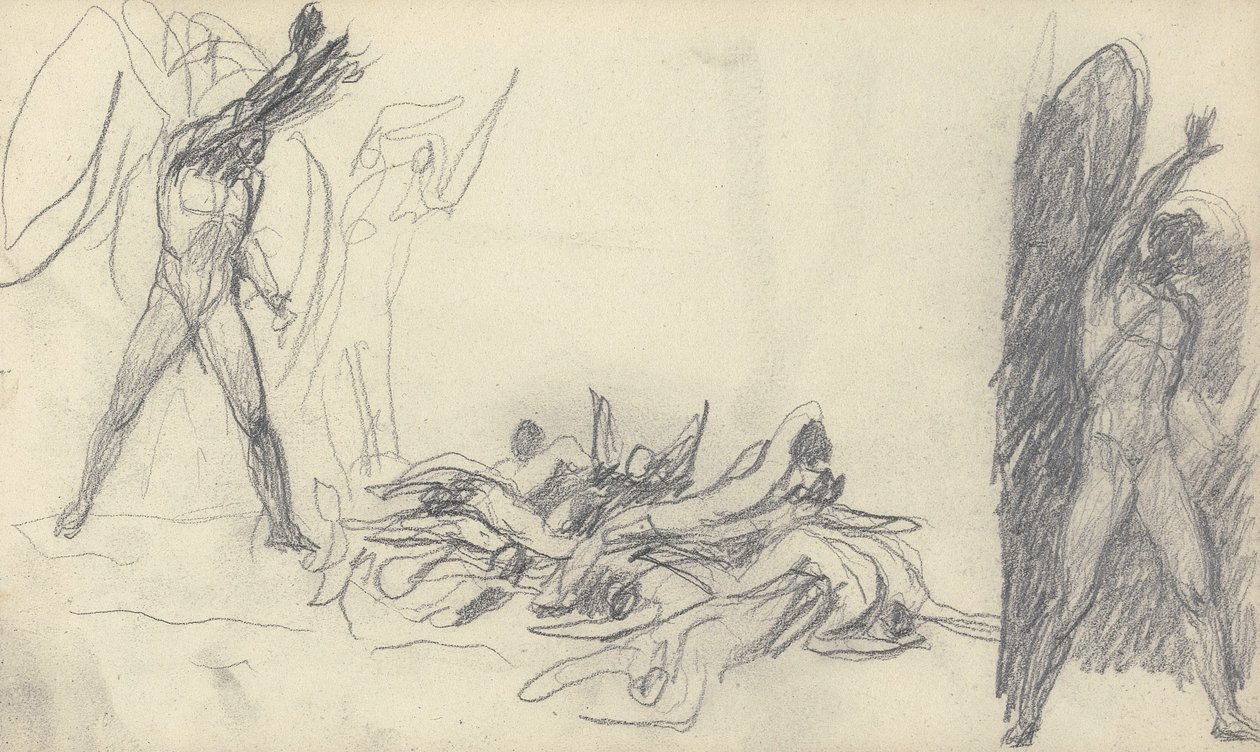 Desenho no caderno de esboços de George Romney