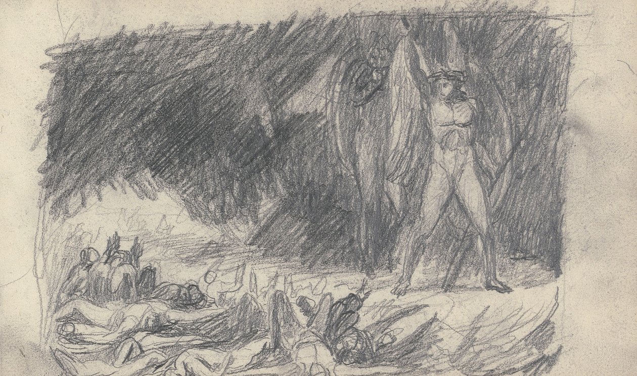 Desenho no caderno de esboços de George Romney