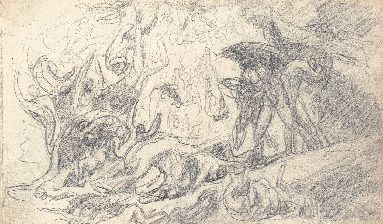 Desenho no caderno de esboços de George Romney