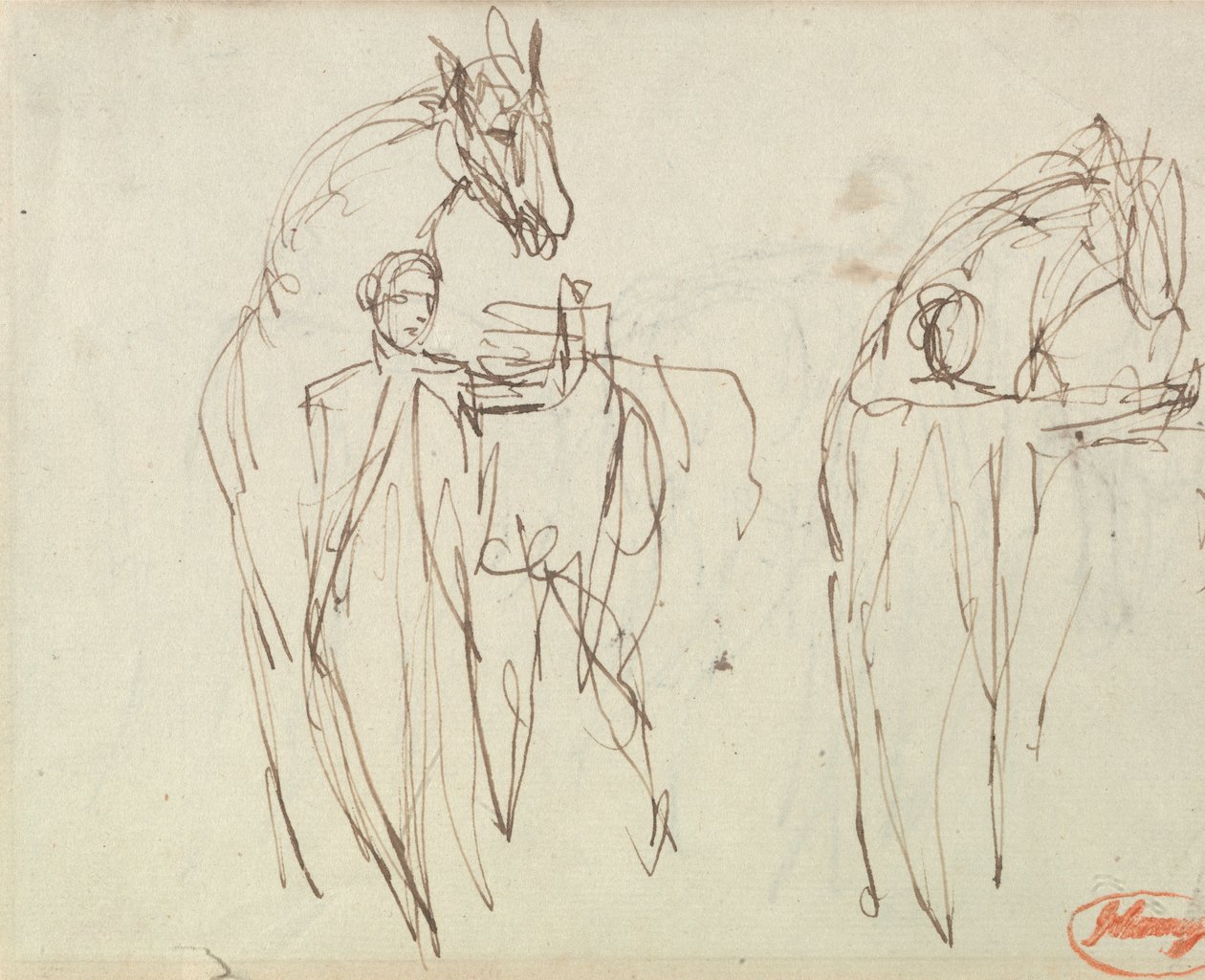 Esboços para «Um Homem com um Cavalo» de George Romney