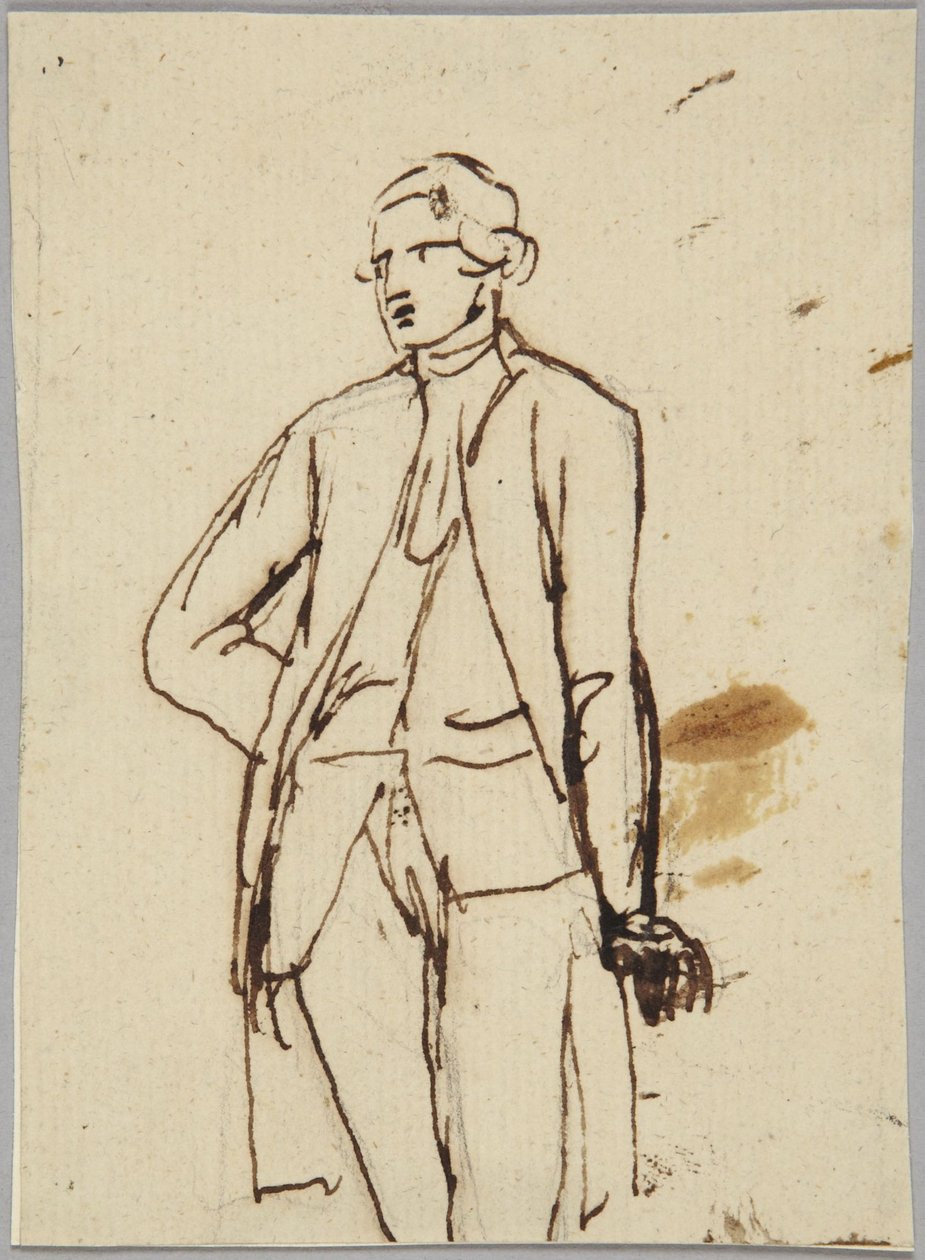 Estátua de um homem em pé de George Romney