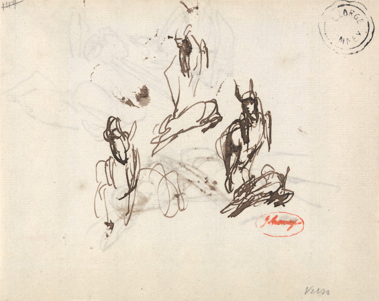 Estudos de uma rapariga com uma cabra brincalhona de George Romney