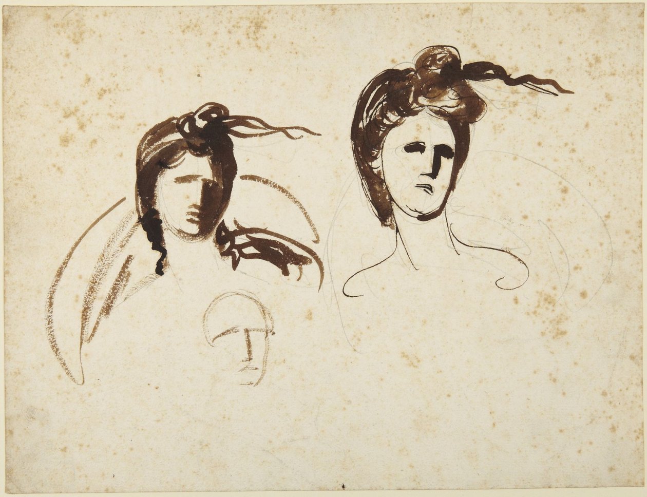 Estudos da cabeça de uma mulher de George Romney